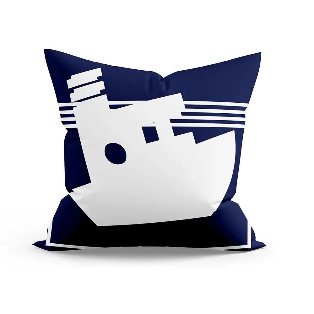 

Синяя наволочка украшение дома гостиная диван чехол для подушки x узор наволочка 66x66cm серебряный