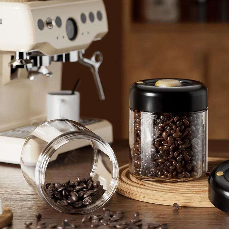 Coffee Beans Vacuum Sealed Tank Transparent Glass Food Storage Jars Household Moisture-Proof Air Extraction Airtight Container