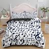 Music Notes Duvet Cover for BoysGirls Room Decor Rock Music Themed Comforter Cover Musical Pattern Bedding Set Full Queen Size
