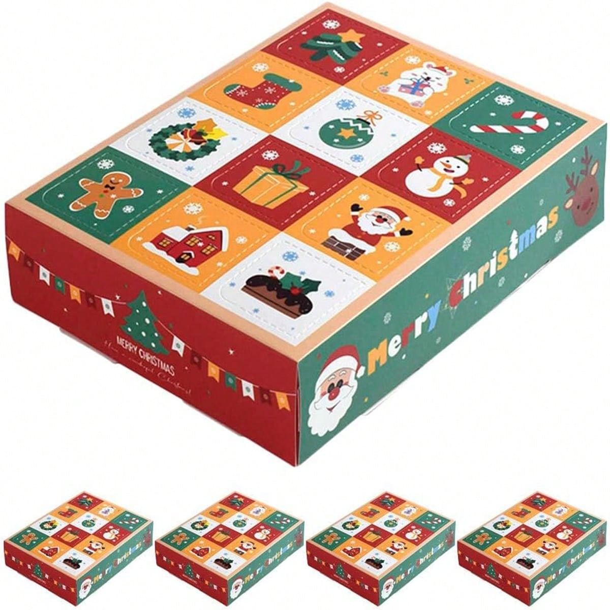 5pcs 12 Days Christmas Advent Calendar Countdown To Christmas Calendar Decoration Empty Boxes Refillable Advent Xmas For Festive 5pcs