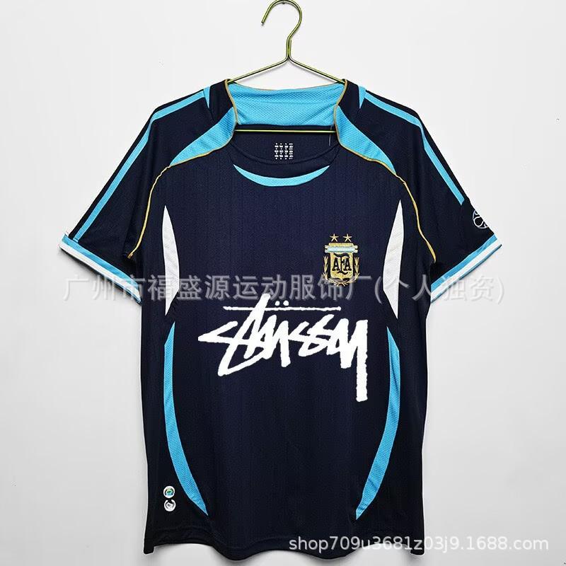 Retro Jersey Brazil Argentina Germany England Portugal Spain Signature Short Sleeved Football