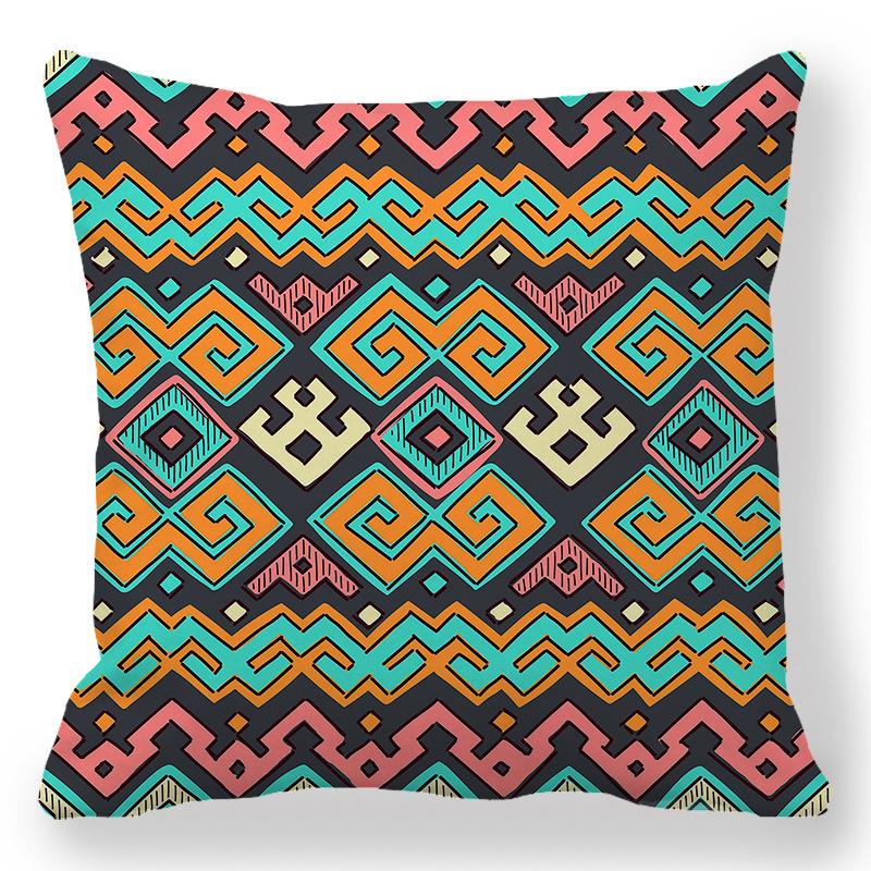 Bohemian Ethnic Style Collection Digital Printing Short Plush Pillow Covers For Car Sofa Office Cushion Cover Home Goods