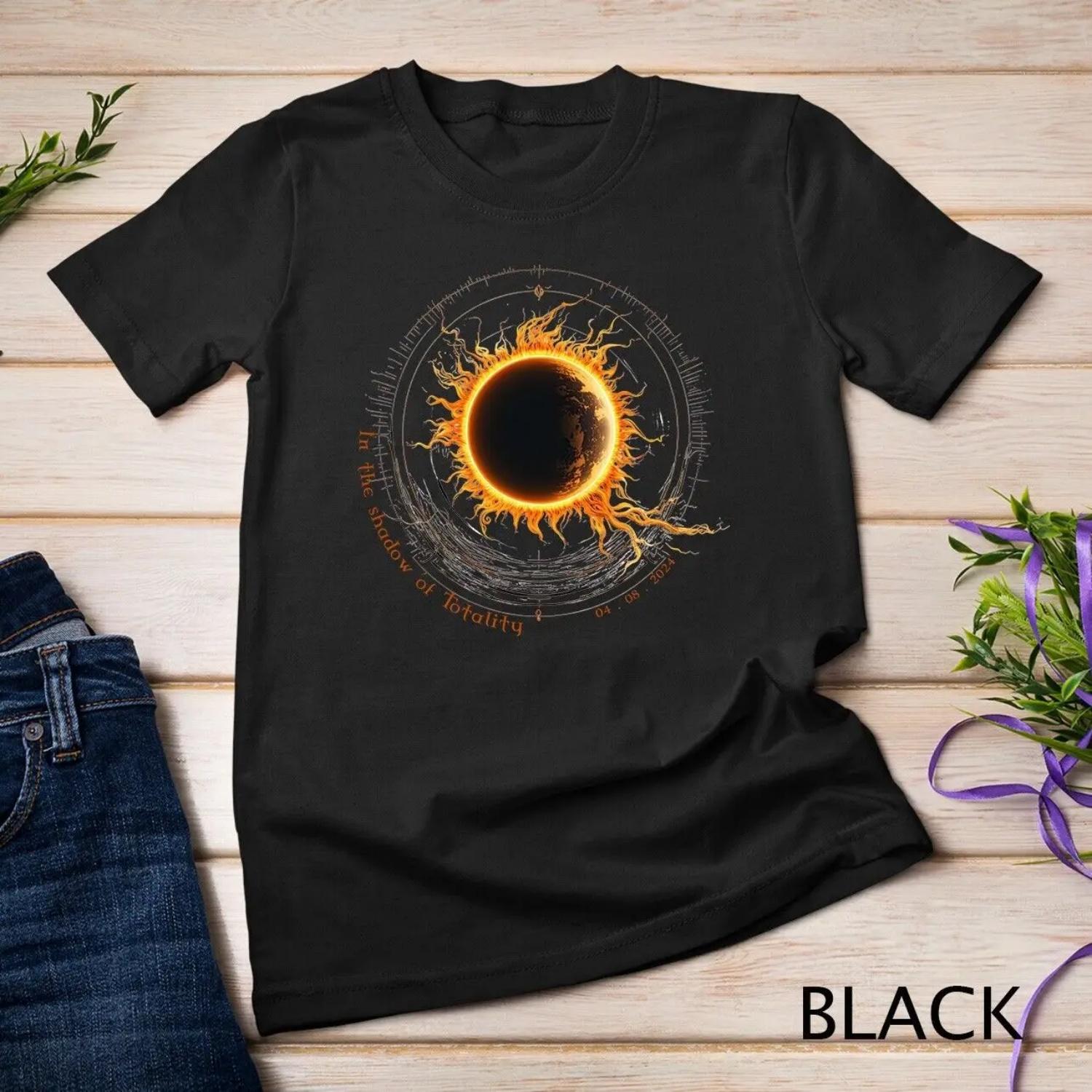 Total Solar Eclipse Watching T Shirt Shadow of Totality 2024 S чёрный