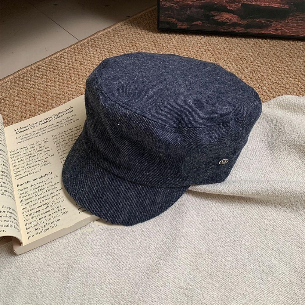 Vintage British Style Painter Cap Y2k Octagonal Hat Retro Demin Beret  Daily