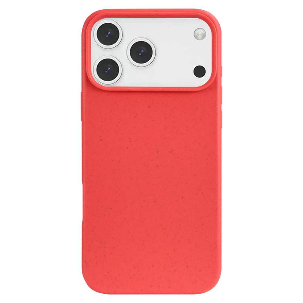 

For iPhone 17 Pro Case Biodegradable Wheat Straw+TPU Matte Phone Cover Red
