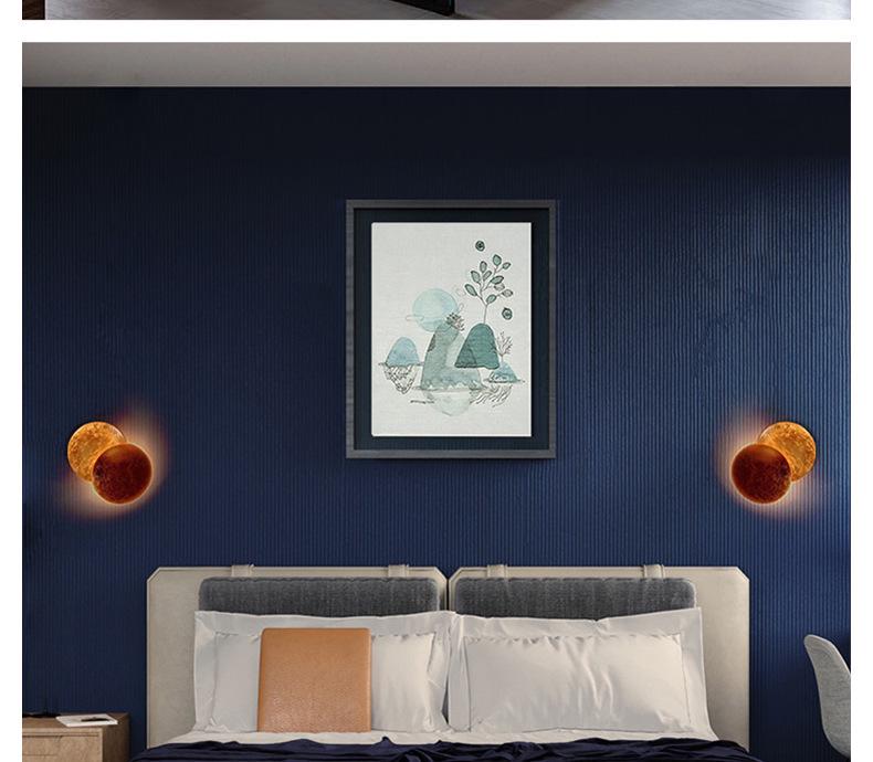 Nordic Moon Eclipse Wall Lamp: Creative Lighting Fixture for Corridor, Stairway, Bedroom, Living Room, or Bedside Decor.