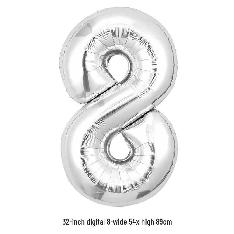 32-Inch White Number '40' Birthday Balloon, Aluminum Foil Party Decoration Prop