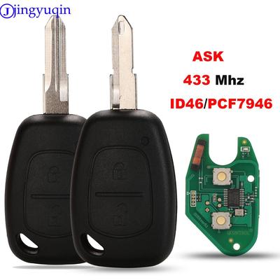 Jingyuqin 1 Tlačítko Dálkové Ovládání Autoklíče Pro Renault Master Kangoo Clio Twingo Čepel VAC102 Čip PCF7946 ID46 433MHZ