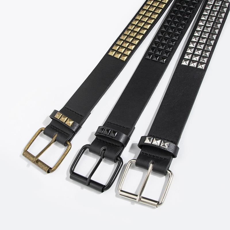 Ladies' Basic Square Studs Punk Street Style Stylish and Rustic Style Women's Belt, Eye-catching Women's Belt