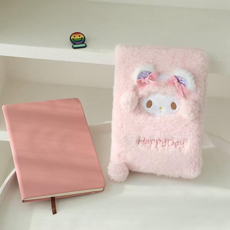 Cute Cartoon Plush Heart Notebook for Girls - Perfect Girly Gift