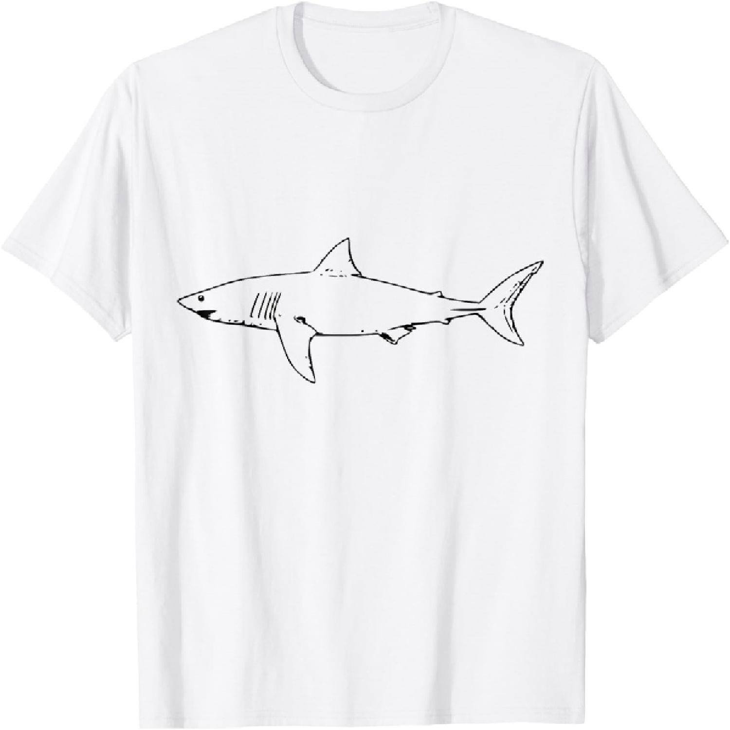 Футболка с силуэтом большой белой акулы Футболка S