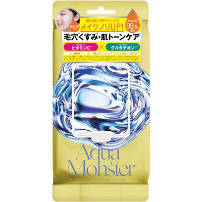AquaMonster Yellow Morning Square Makeup Face Partial Sheet Refreshing High Moisturizing Pure Vitamin 100 Sheets Pack, Improver, Pack, Pack,