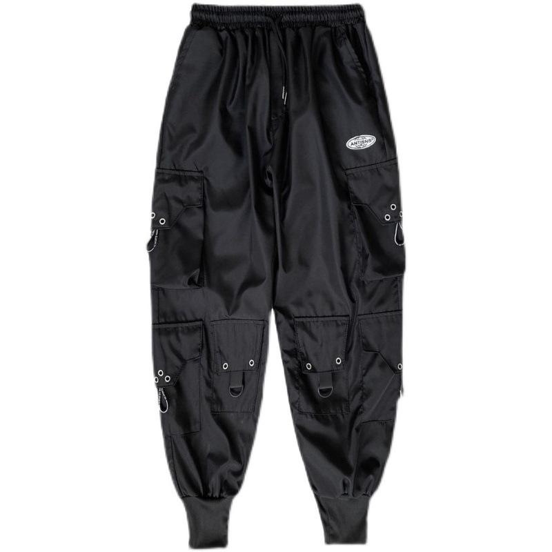 Sorte Cargo Bukser Mænd Joggingbukser Hip Hop Techwear Bukser Hippie Cargo Bukser til Mænd Streetwear Store Størrelser Lommer Oversize
