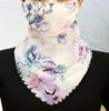 Women's Ice Silk Breathable Windproof Face Veil & Triangle Scarf with Ear Loops - Lightweight Neck Gaiter for Outdoor Use