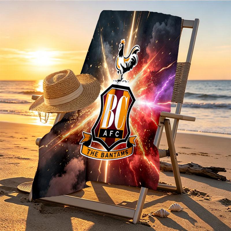 Σχέδιο Πετσέτας Παραλίας Bradford City AFC, Μαλακή, Ελαφριά. για Μπάνιο Σπιτιού, Spa, Πισίνα, Γιόγκα, Σέρφινγκ, Κάμπινγκ, Δώρο για Οικογένεια, Φίλο