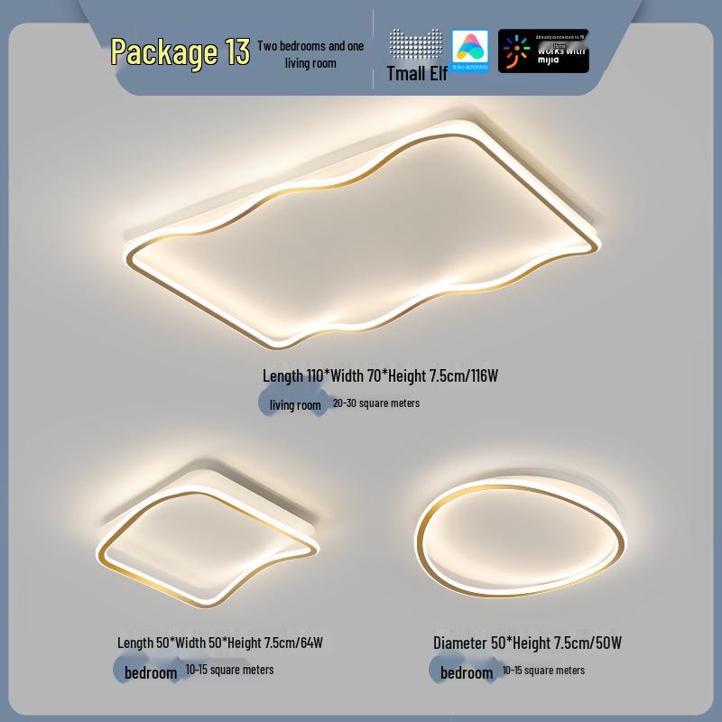 Smart Voice-Controlled Modern Ceiling Light Set for Living Room