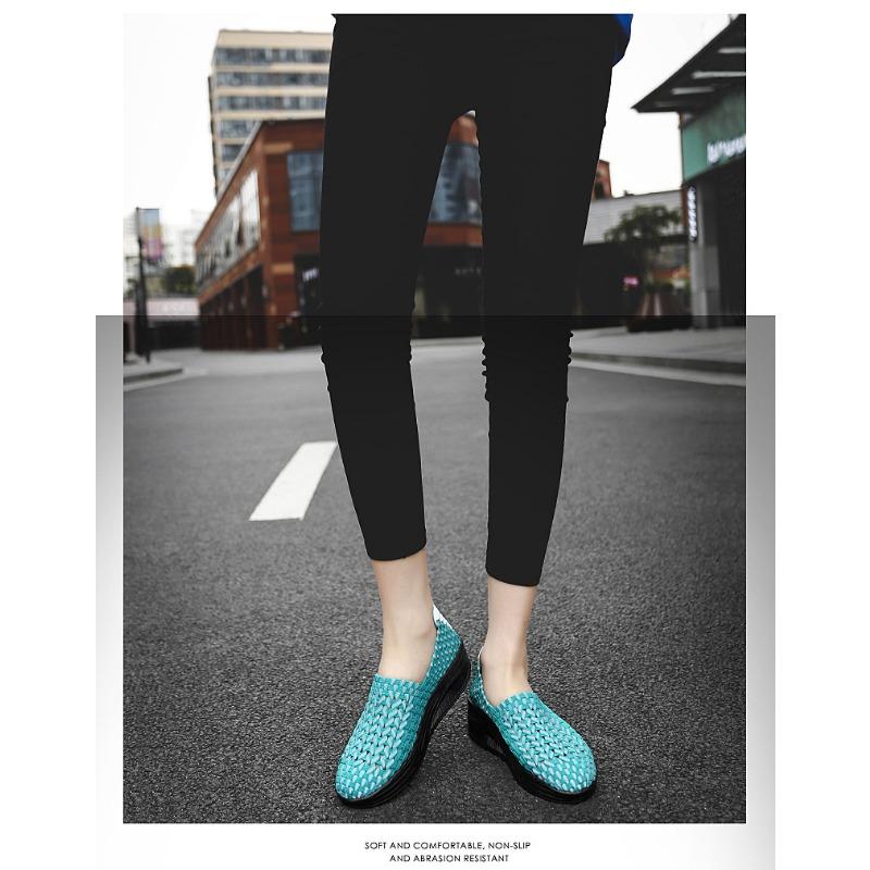 Светящиеся плетеные туфли Ленивые туфли Модные и трендовые женские туфли на толстой — фото 8