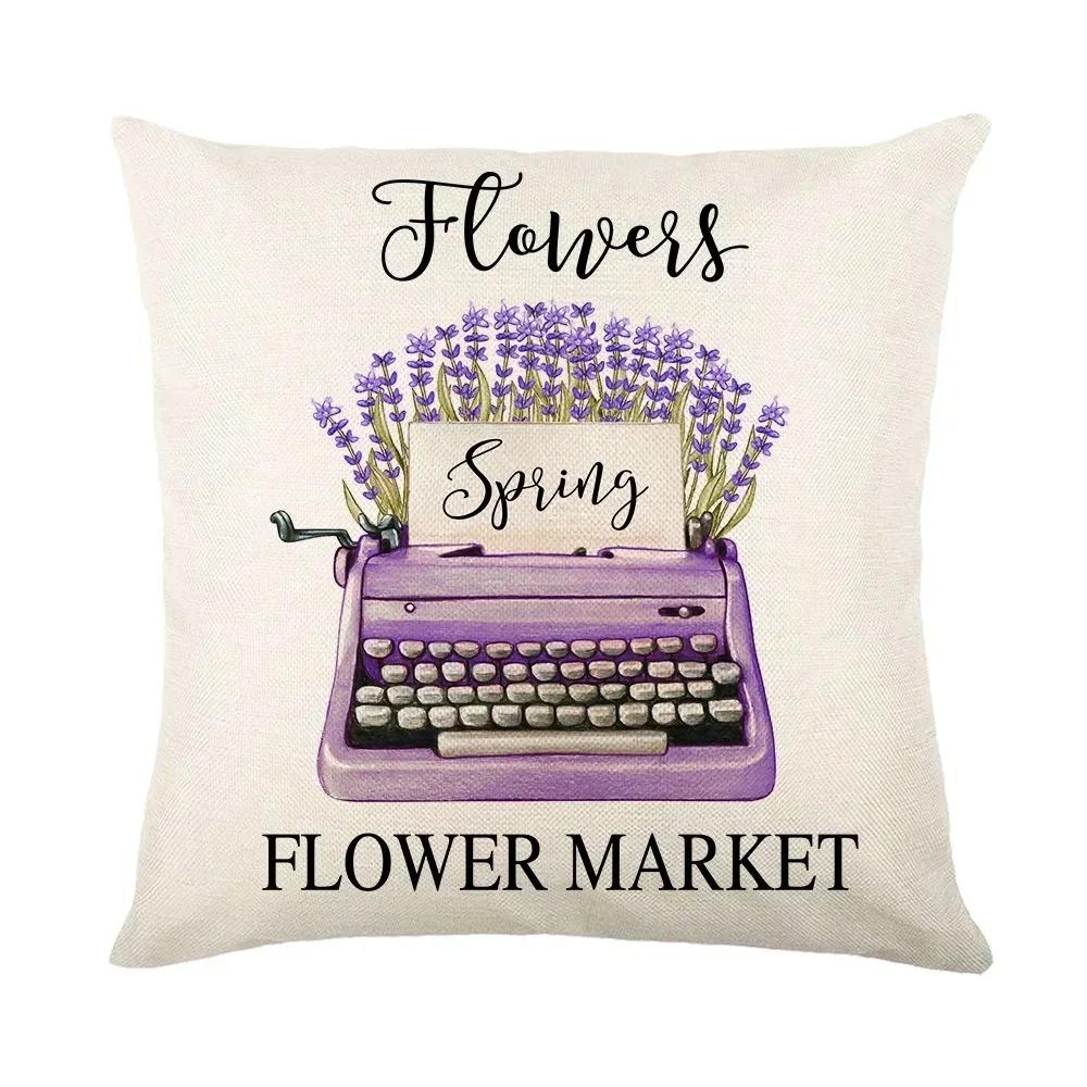 Vintage Poster Lavender Print Collection Polyester Pillowcase Pillowcase Pillowcase Home Decor Lathe Bedding