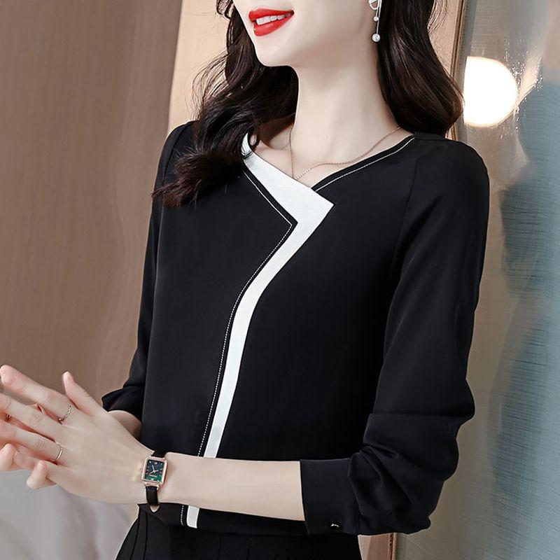 Anti-wrinkle Shirt for Women Autumn New Top Loose Long Sleeves Fashionable Chiffon Shirt Spring Autumn