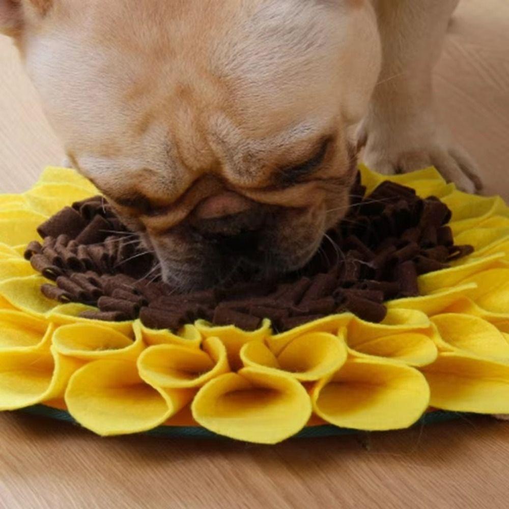Lustige Sonnenblumen Schnüffelmatte Filz Große Schnüffelmatte Stressabbau Hundefuttermatten für Hunde
