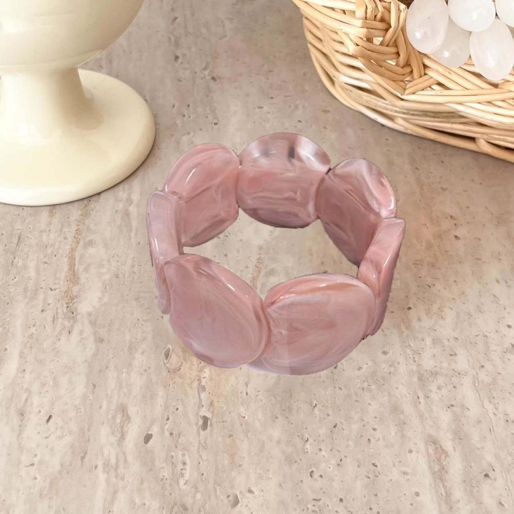 Leichtes klobiges Harz-Armband durchscheinend asymmetrisch marmoriert Stretch-Armband wasserdicht nickelfrei