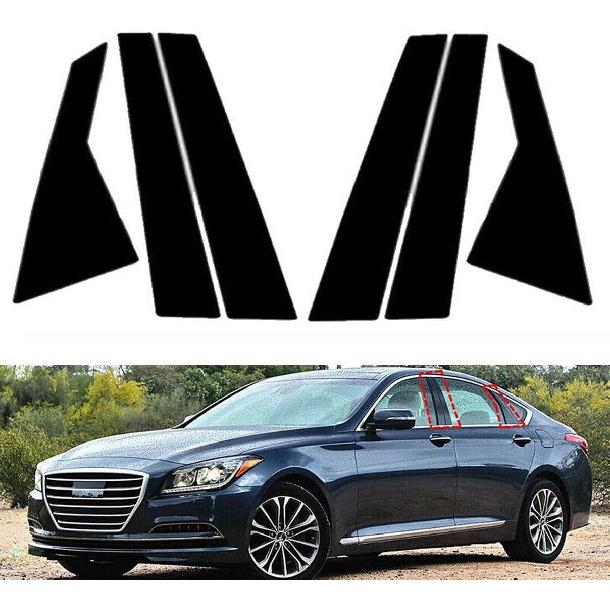 6Pcs Car Window Pillar Posts Door Trim Cover Stickers for Hyundai Genesis G80 Sedan 2015 2016 2017 2018 2019 2020 2021 2022 Gloss Black (Not
