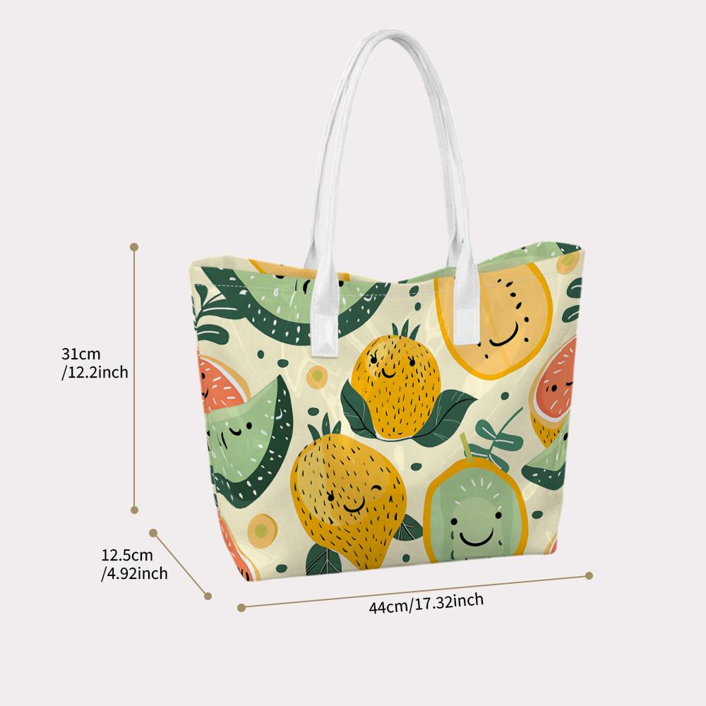 Cute Fruit Print Tote Bag for Casual Daily Use