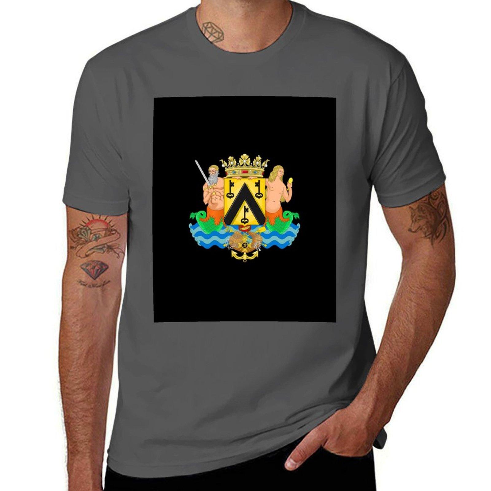 

футболка Остенде Бельгия т мужские рубашек для мужчины аниме Футболка руки, герб г 4XL