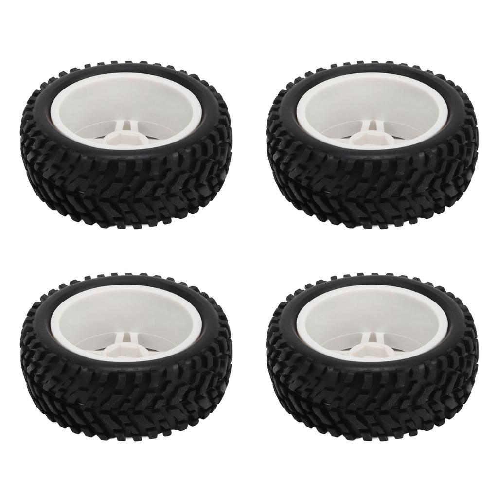 4Pcs 1 16 Scale RC Car Tires White RC Tires for 1 16 Remote Control Car AXI31594W