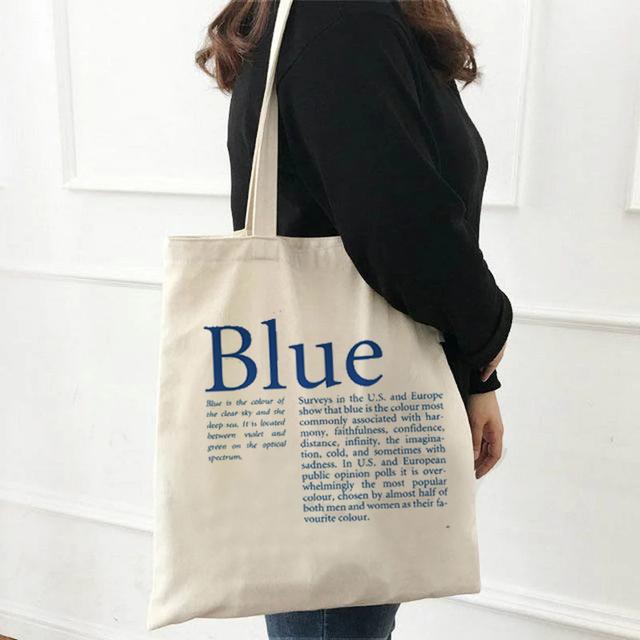 Kawaii Cartoon Fashion All-match Shopping Bag Cute Pattern Canvas Shoulder Bag Cute Female Harajuku White Large Capacity Beach B