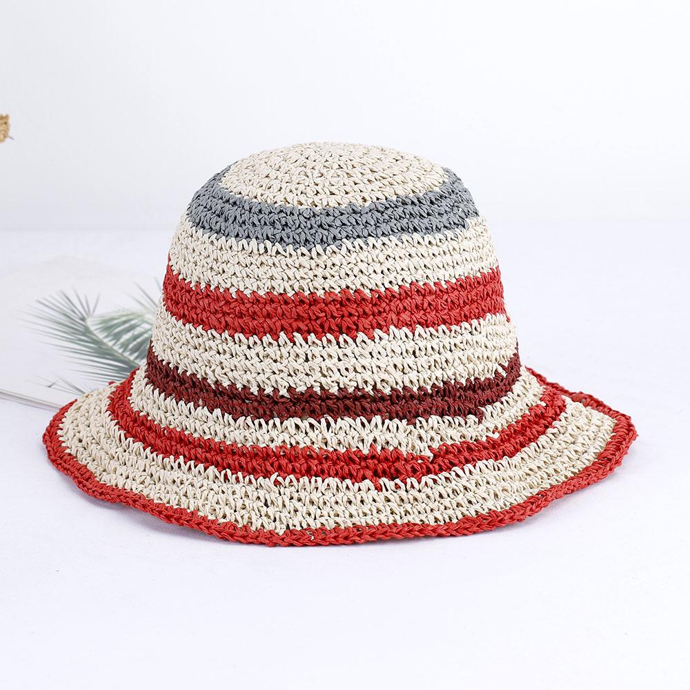 2023 new Rainbow Hand hook hats striped Women's summer hat sun hat sun visor sunshade hat summer accessories hat women red caps