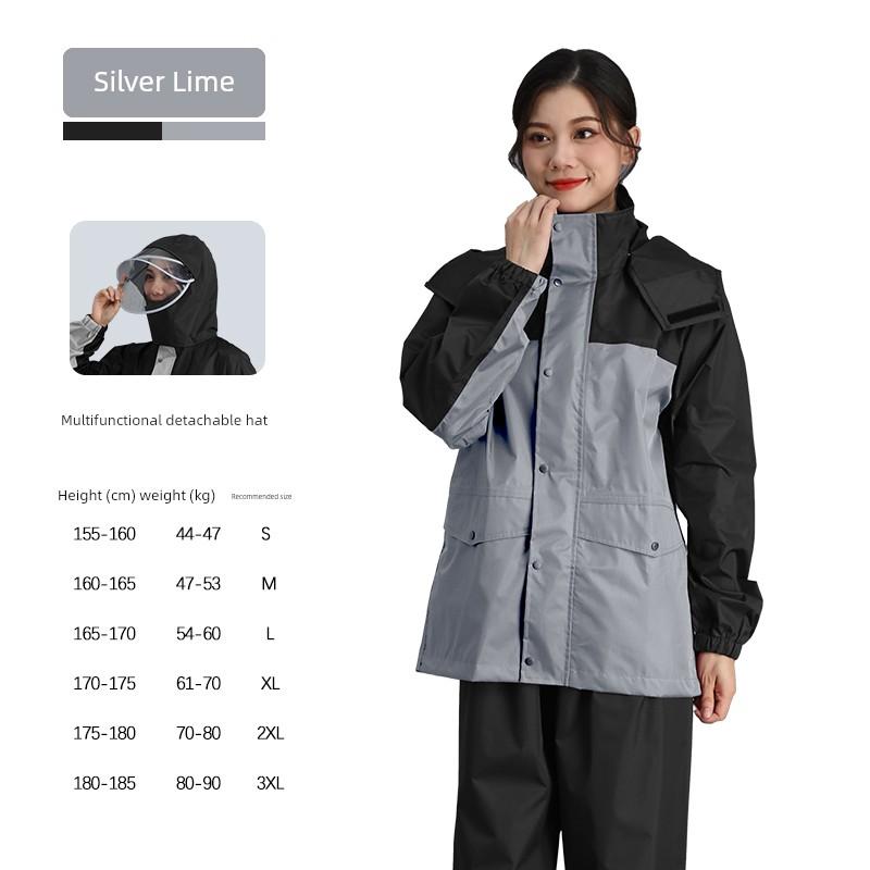 2025 New Raincoat and Rain Pants Set for Women, Adult Split-Type Outerwear for Farmers, Long Style, Full-Body Storm-Proof