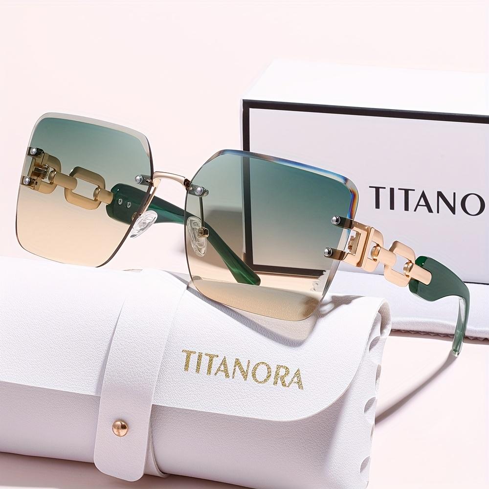 2026 Summer New Arrivals Unisex Frameless Square Sunglasses, Chain Detail Edge Cut UV400 Shades, TrendyStyle Sun Glasses for Driving