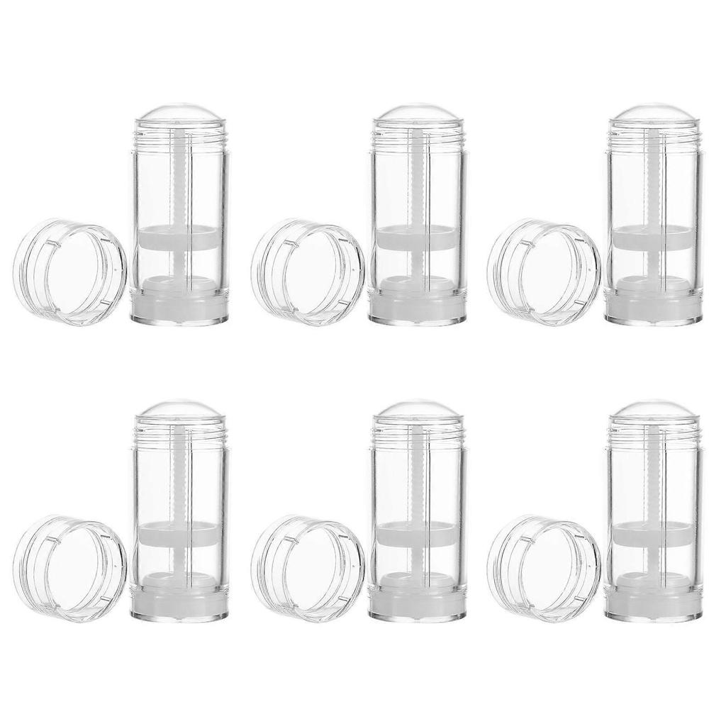 Plastic Deodorant Container Twist-Up Bottle 6Pcs Clear Design