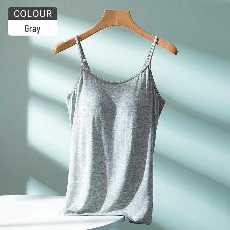 

Летняя майка из модала с тонкими бретелями и встроенным бюстгальтером M