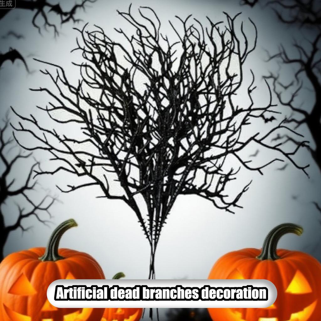 10pcs Black Halloween Artificial Dead Branch Antlers Shape Non-fading Artificial Plastic Tree Branch Realistic Exquisite