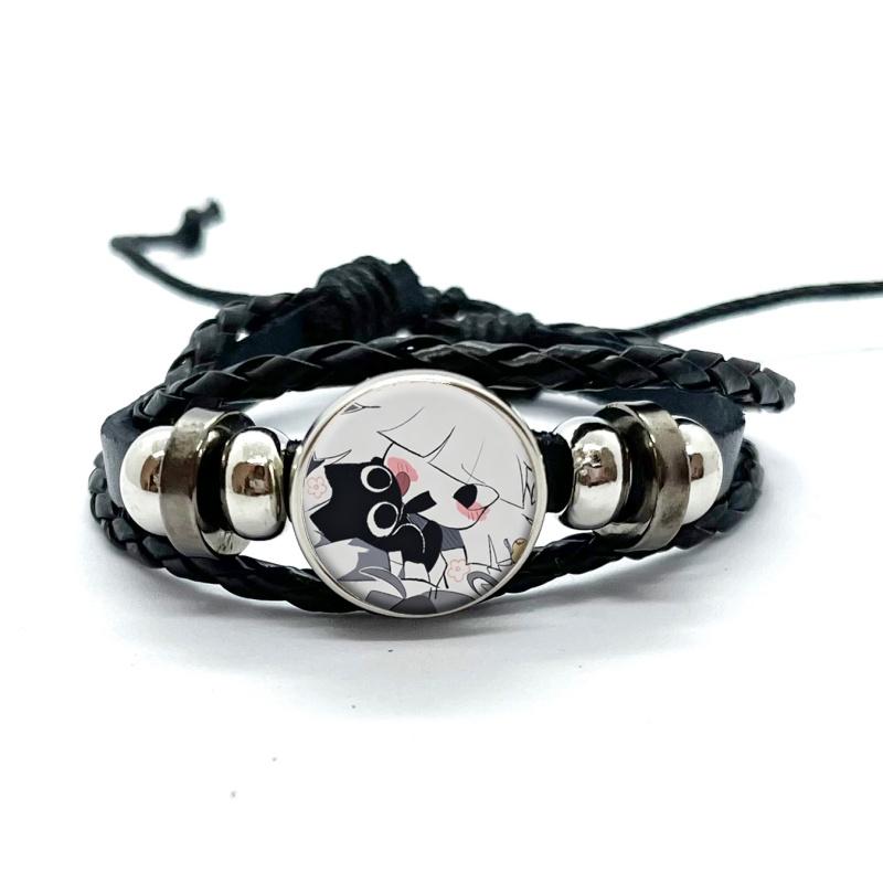 Carini FPE Cartone Animato Gioco Braccialetti in Pelle Claire Engel Braccialetti Intrecciati Multistrato Bangles Gioielli Fatti a Mano Regali