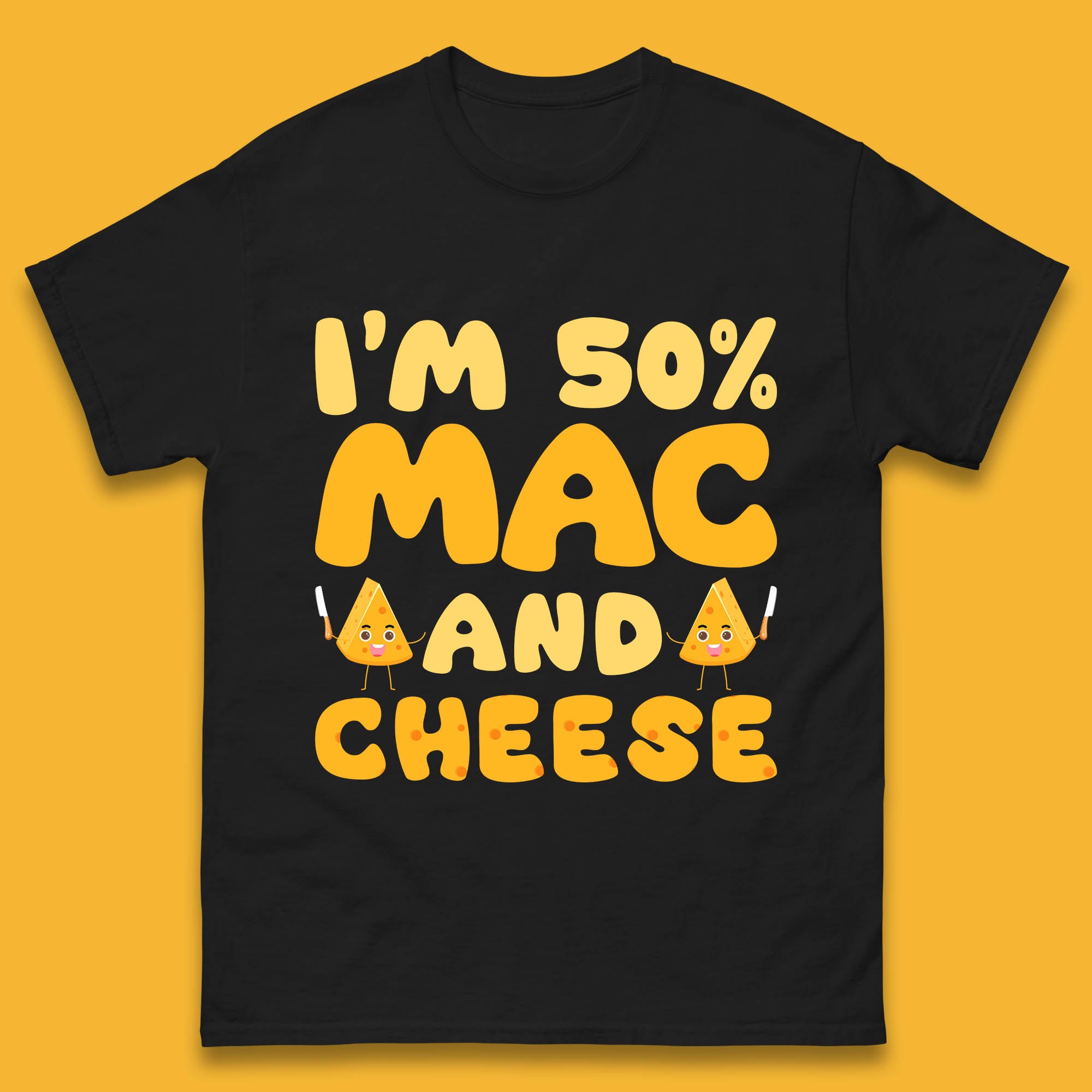 Я на 50% Мак-н-чиз Смешной Любитель Макарон с Сыром Гурман Любитель Еды Мужская Футболка Топ M