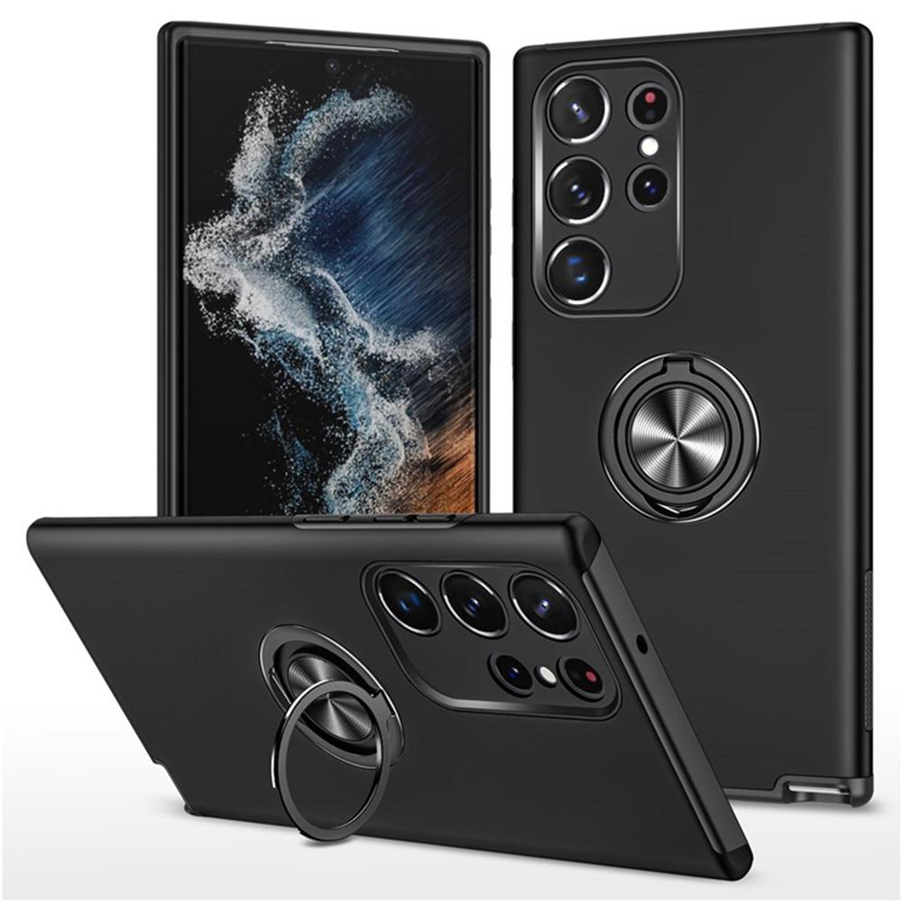 For Samsung Galaxy S25 Ultra Case PC+TPU Phone Cover with Rotatable Ring Holder