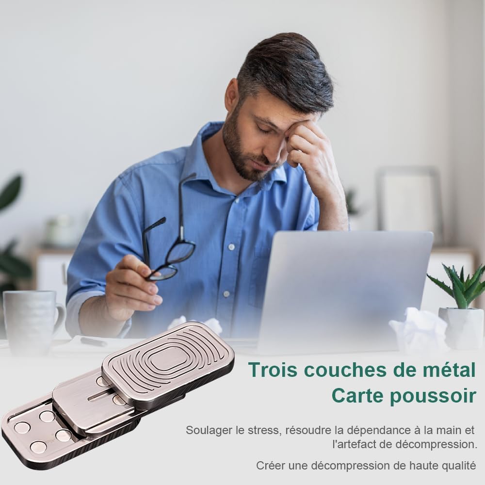 OBEST Fidget Magnetisches Metall Push Fidget Time EDC Stress Push Push and Pull Erwachsener Neu Silber Spielzeug, Slider, Killer, Relief, Karten, Blöcke, Geschenk,