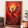 Framed Pearl Bead Painting Kit Rising Phoenix Design DIY Shiny Canvas Art Relaxing Craft Gift for Craft Lovers Wall Decor Home Ornament