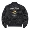 Autumn Men MA-1 Flight Bomber Jacket Badge Embroidery Patches Rib Knit Collar Zip Up Windproof Army Pilot Military Streetwear Casual Outerwear Coat