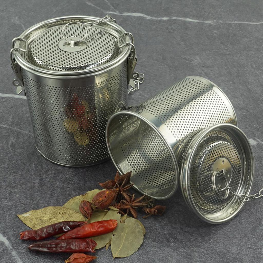 Stainless Steel Brine Basket Spice Seasoning Strainer Seasoning Tea Ball Infuser Soup Filter Tool Cooking Strainer Mesh Basket