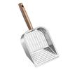Durable Wooden Handle Cat Litter Scoop Stainless Steel Waste Removal Pet Waste Shovel Easy Clean Litter Box Scoop