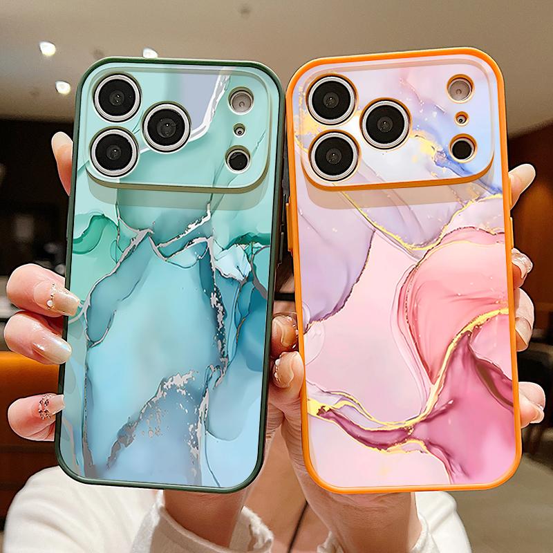 Sandstone Marble Pattern Case For iPhone 17 Pro Max Funda iPhone 16 15 14 13 Pro Max Magnetic For Magsafe Hybrid Slim Matte Cover