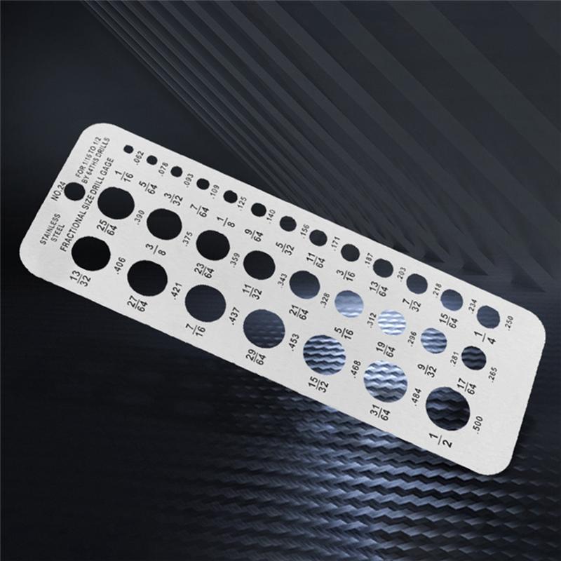 A96I-1 Pcs Stainless Steel Diameter Gauge Wire Thickness Measurer Tester Ruler DIY Drill Measurement Gauge Tool