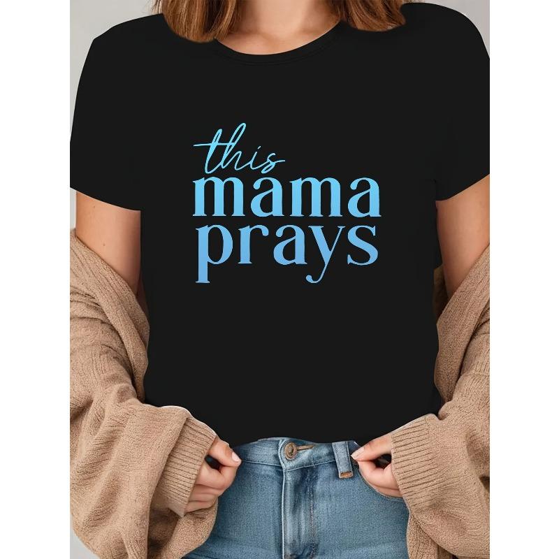 

Women s Faith-Themed T-Shirt, Casual Round Neck Short Sleeve Top, Black Apparel for Church, Casual Attire & Religious Outfits S чёрный
