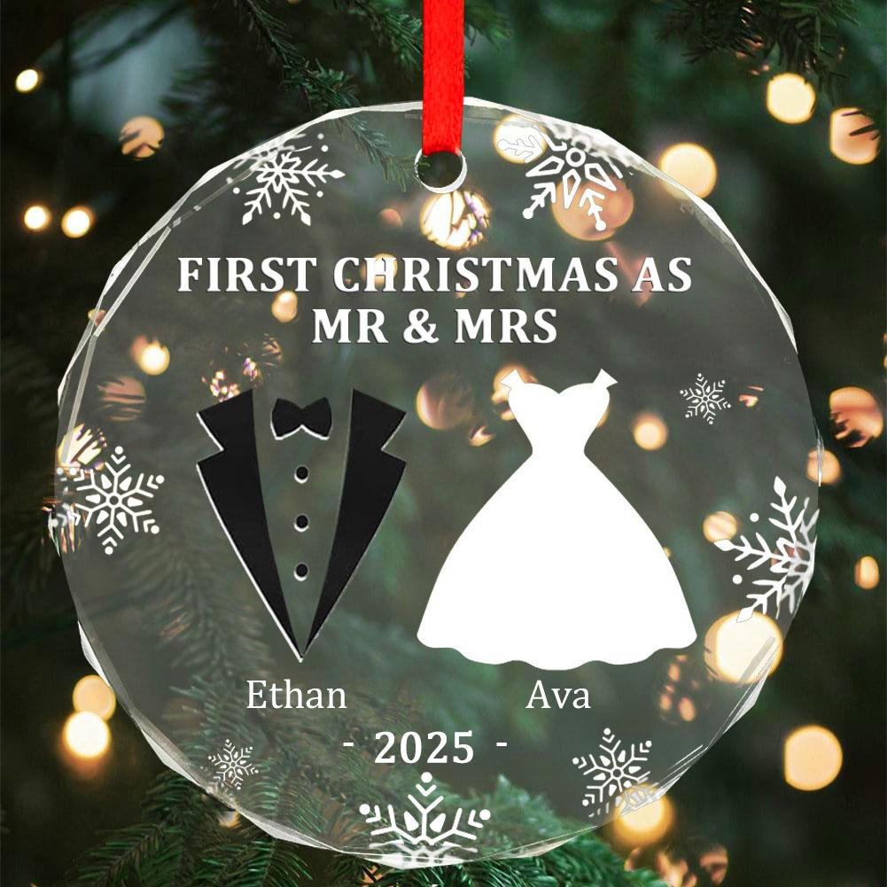 Acrylic Christmas Decorations Couples Crystal Pendant First Married Ornaments Bridal Shower Gifts For Bride Jewelry Accesso X0S4