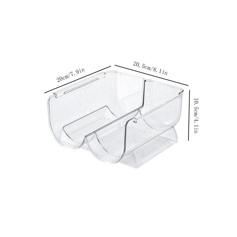 Refrigerator Organizer Tray for Wine and Glasses Plastic Wine Can Shelves with Stackable Glass Storage Racks Cup Storage Rack