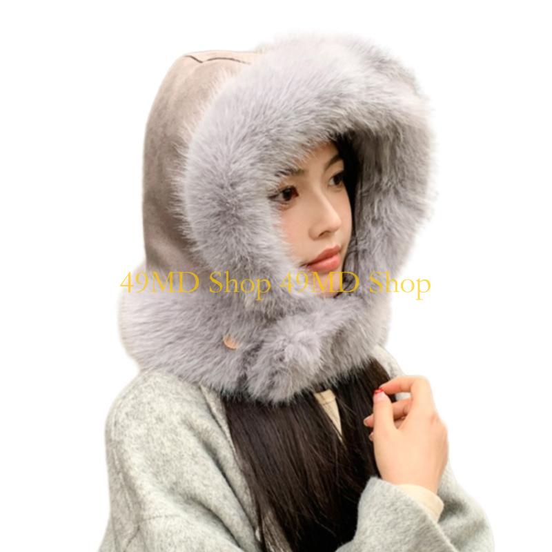 49MD Unisex Headwear Adult Windproof Trapper Hat Plush Winter Student Outdoor Cycling Climbing Hat Keep Warm Trapper Hat